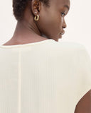 The Mini Jacquard Stripe Top | Bone