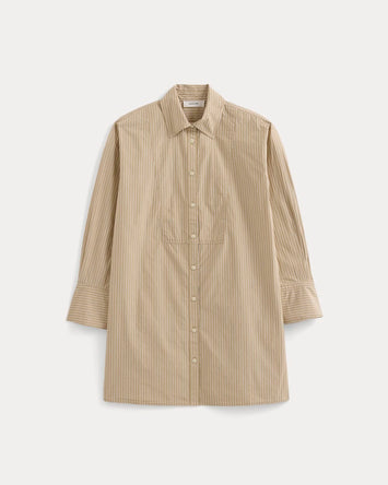 The Mini Shirtdress in Ultrasoft Cotton | Tiger's Eye / Optic White