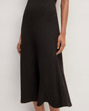 The Rib-Knit Cap-Sleeve Midi Dress | Black