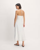The Linen Halter-Neck Dress | White