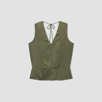 The Satin V-Neck Top | Kalamata