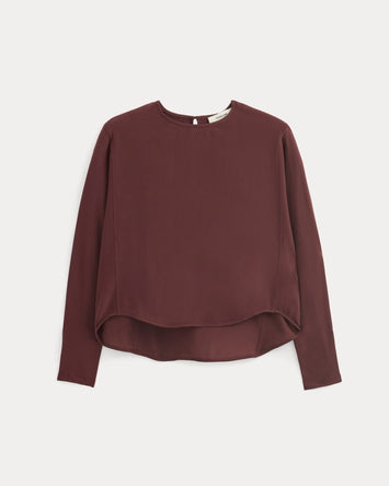Dolman Top in Washable Silk | Deep Plum