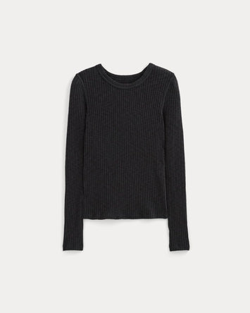 The Cozy Rib Long-Sleeve Tee | Black