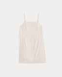Mini Shift Dress in Stretch Linen | Bone