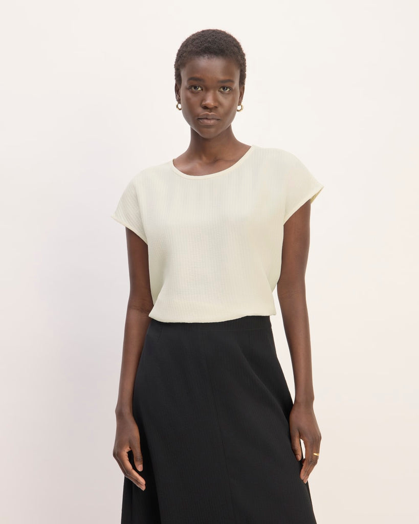 The Mini Jacquard Stripe Top | Bone