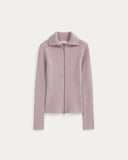 Full-Zip Ribbed Jacket in Everyday Cotton | Burnished Lilac