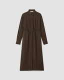 The Mini Jacquard Stripe Shirt Dress | Cocoa / Black