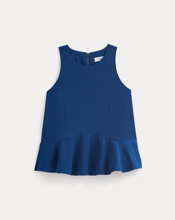 Sleeveless Peplum Top | Estate Blue