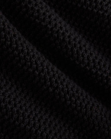 Open Knit Long-Sleeve Crew in Everyday Cotton | Black