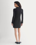Knit Quarter-Zip Polo Dress | Black