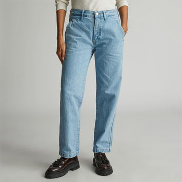 The Cinch Back Utility Jean | Sunkissed Blue