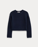 Open-Knit Crew in Elevated Cotton | Navy