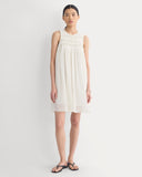 Twisted Pleated Mini Dress in Silk Georgette | Bone