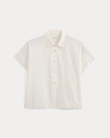 Scalloped-Collar Square Shirt | Bone