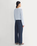 Open Knit Long-Sleeve Crew in Everyday Cotton | Skywriting