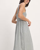 The Gauze Smock Dress | White / Black