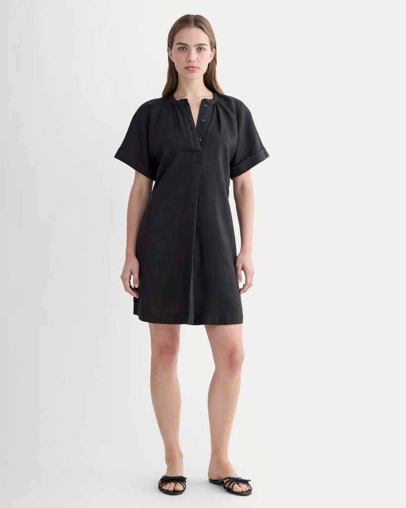 The Popover Dress in Linen | Black