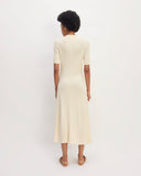 The Viscose Knit Polo Midi Dress | Beige