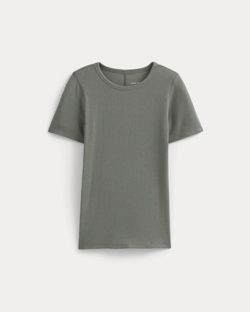 The Luxe Rib Crew | Agave Green