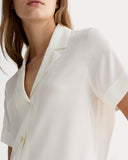 The Notch Shirt in Washable Silk | Off-White
