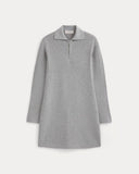 Knit Quarter-Zip Polo Dress | Light Heathered Grey