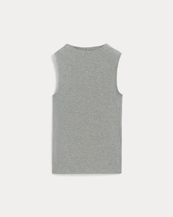 The Luxe Rib Funnel-Neck Tank | Heathered Grey