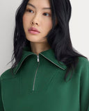 Double Knit Half-Zip in Cotton Merino | Hunter Green