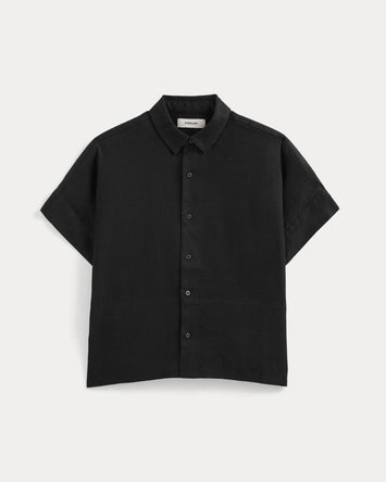 The Boxy Shirt in Linen | Black