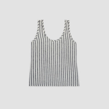 The Scoop Tank in Linen | Bone/Navy