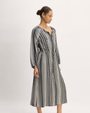 The TENCEL™ Gathered Maxi Dress | Black / Bone