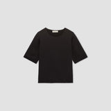 The Satin Relaxed Tee | Black