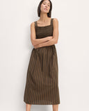 The Gauze Smock Dress | Cocoa / Black