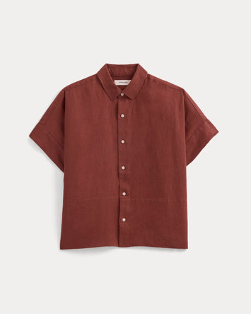 The Boxy Shirt in Linen | Henna Red