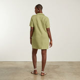 The Linen Workwear Dress | Leek
