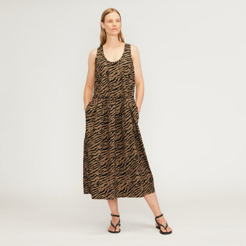 The Poplin Summer Dress | Tiger Stripe Toasted Coconut