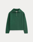 Double Knit Half-Zip in Cotton Merino | Hunter Green