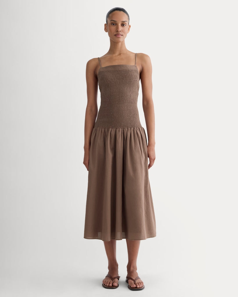The Gauze Open-Back Dress | Mocha