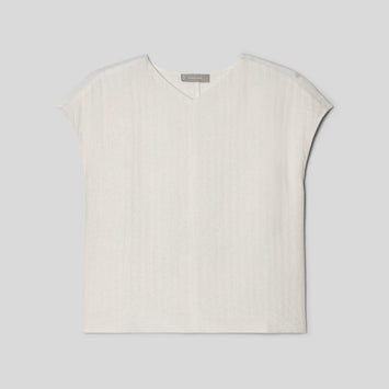 The City Stripe V-Neck Top | Bone